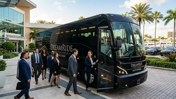 DreamRide's 40-Passenger Executive Bus for Corporate Travel